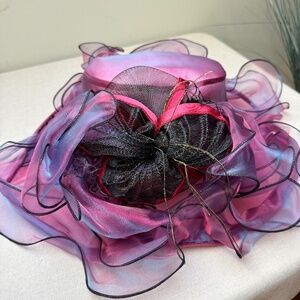Lavender Organza Kentucky Derby Church Easter Bonnet Fascinator Hat